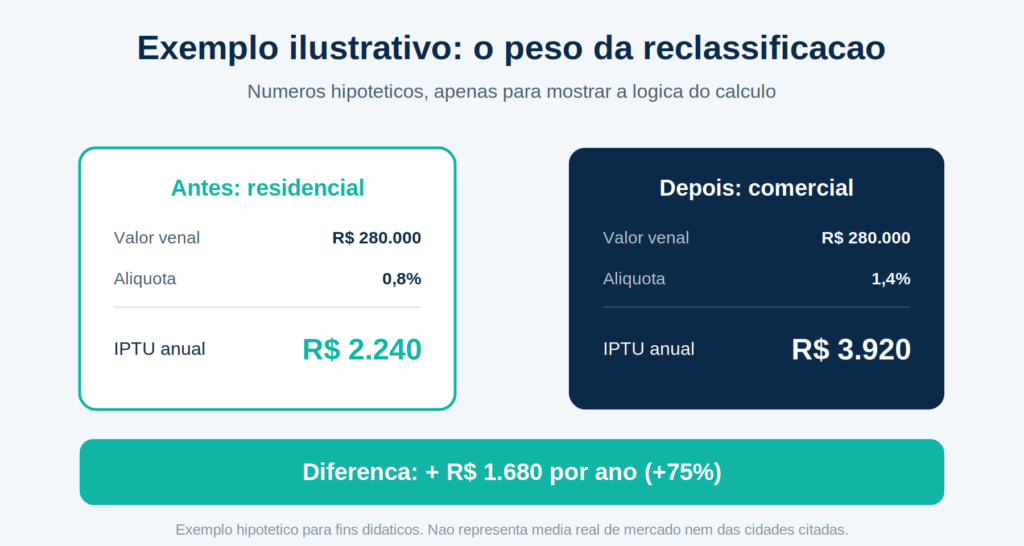 exemplo ilustrativo: o peso da reclassificação